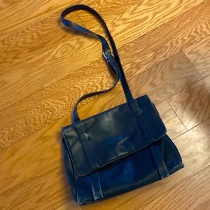 Kenneth Cole Messenger bag.  11”h/13”w/4d Black leather. In good used condition